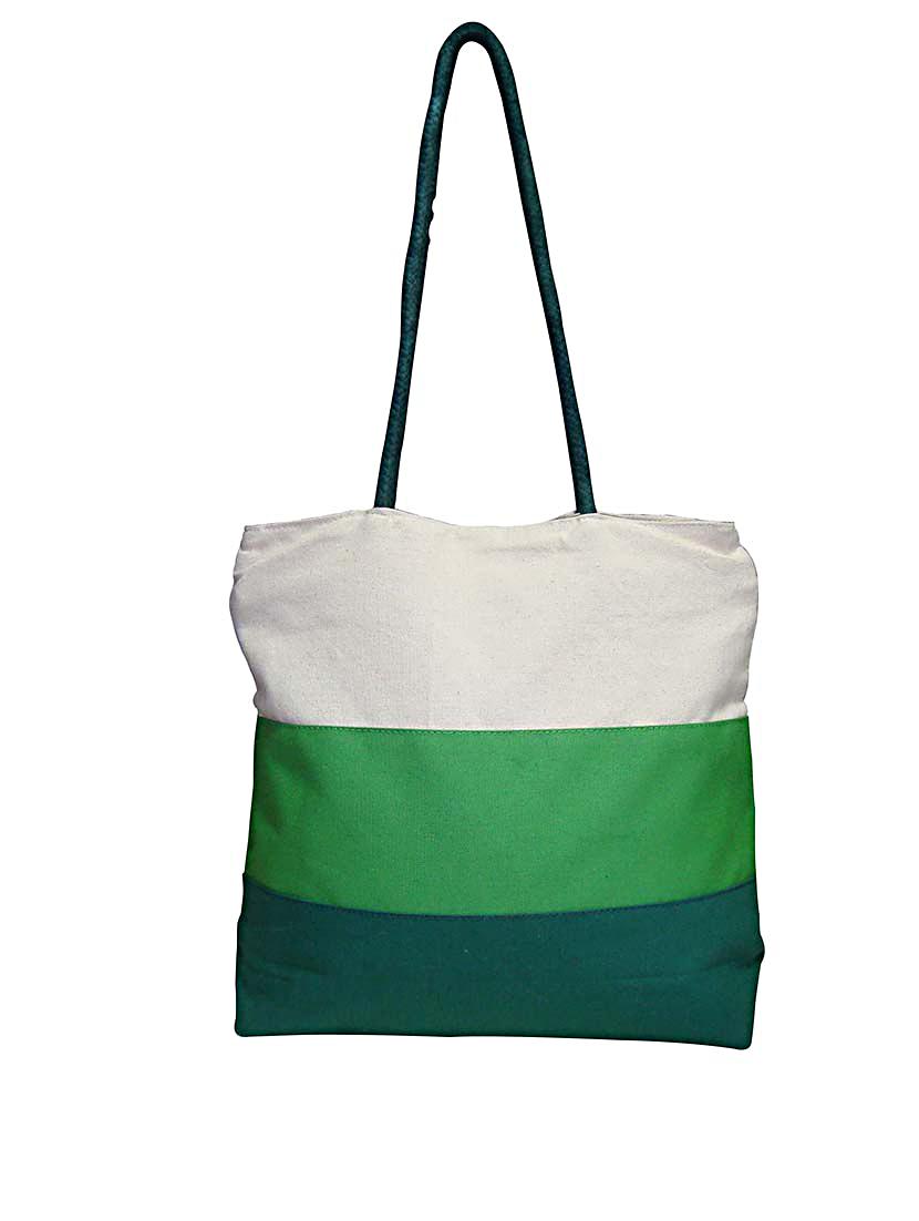 Color Block Printed Canvas Bag - By