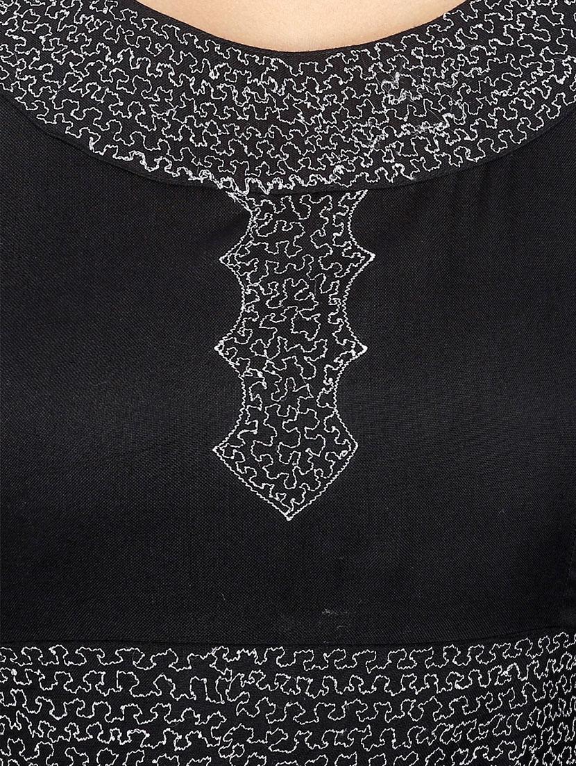 black viscose flared kurta - 12127108 - Zoom Image - 4