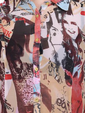 multicolored printed georgette regular shirt - 12157133 - Standard Image - 4
