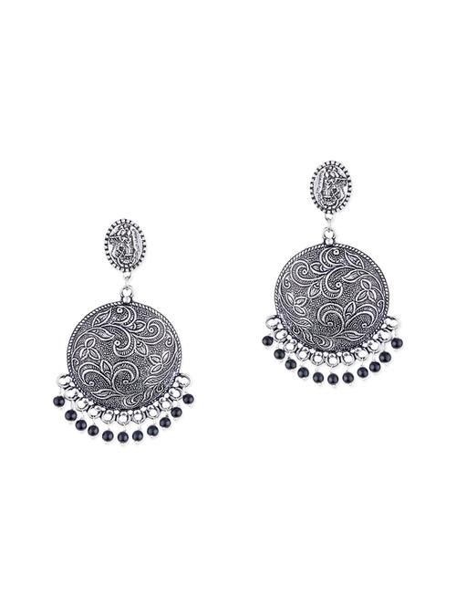 silver metal drop earrings - 12160815 - Very Small Image - 1