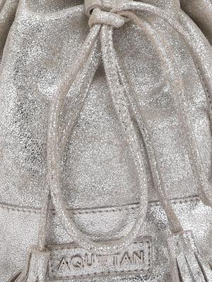 silver leather drawstring sling bag - 12170471 - Standard Image - 4