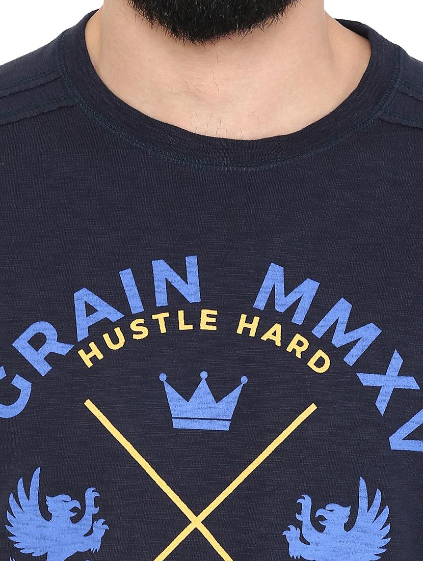 dark blue cotton tshirt - 12178166 - Zoom Image - 4