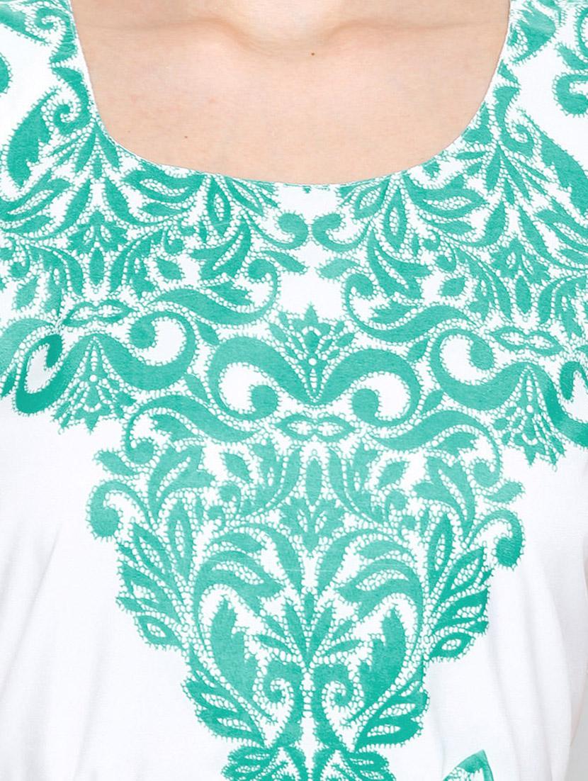 sea green printed belted dress - 12186224 - Zoom Image - 4