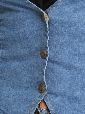 button up denim summer jacket - 12197550 - Standard Image - 4