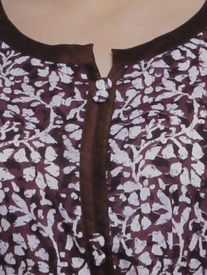 brown cotton printed straight kurta - 12221531 - Standard Image - 4