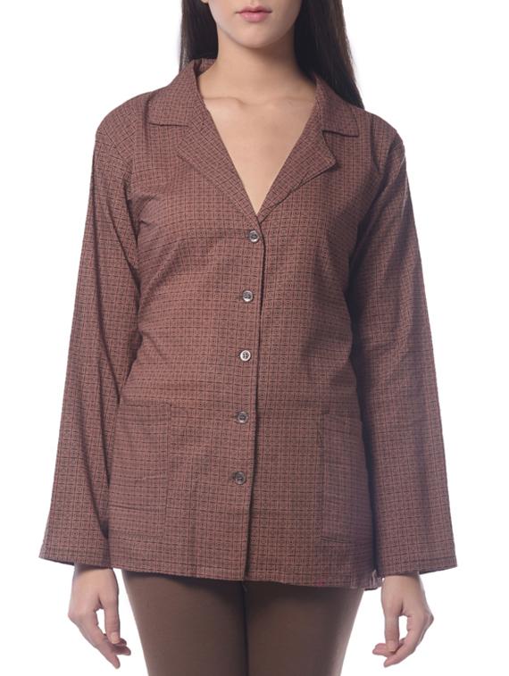 Brown Cotton Straight Kurta - By