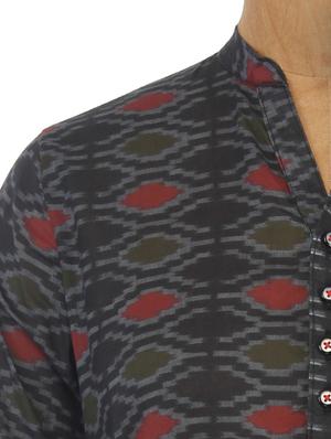 Grey Cotton Printed Top - 1224366 - Standard Image - 4