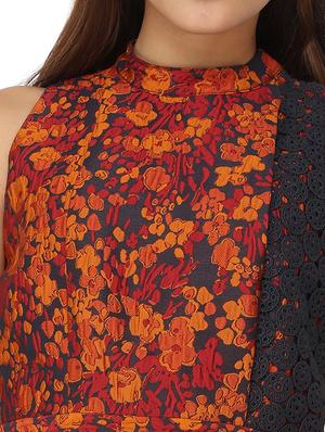 orange floral fit & flare dress - 12249003 - Standard Image - 4