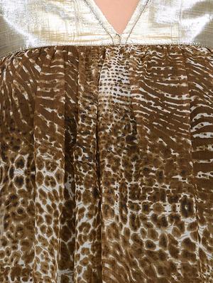 green animal printed chiffon regular top - 12250751 - Standard Image - 4