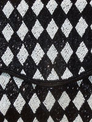black, white silk embellished purse - 1225192 - Standard Image - 4