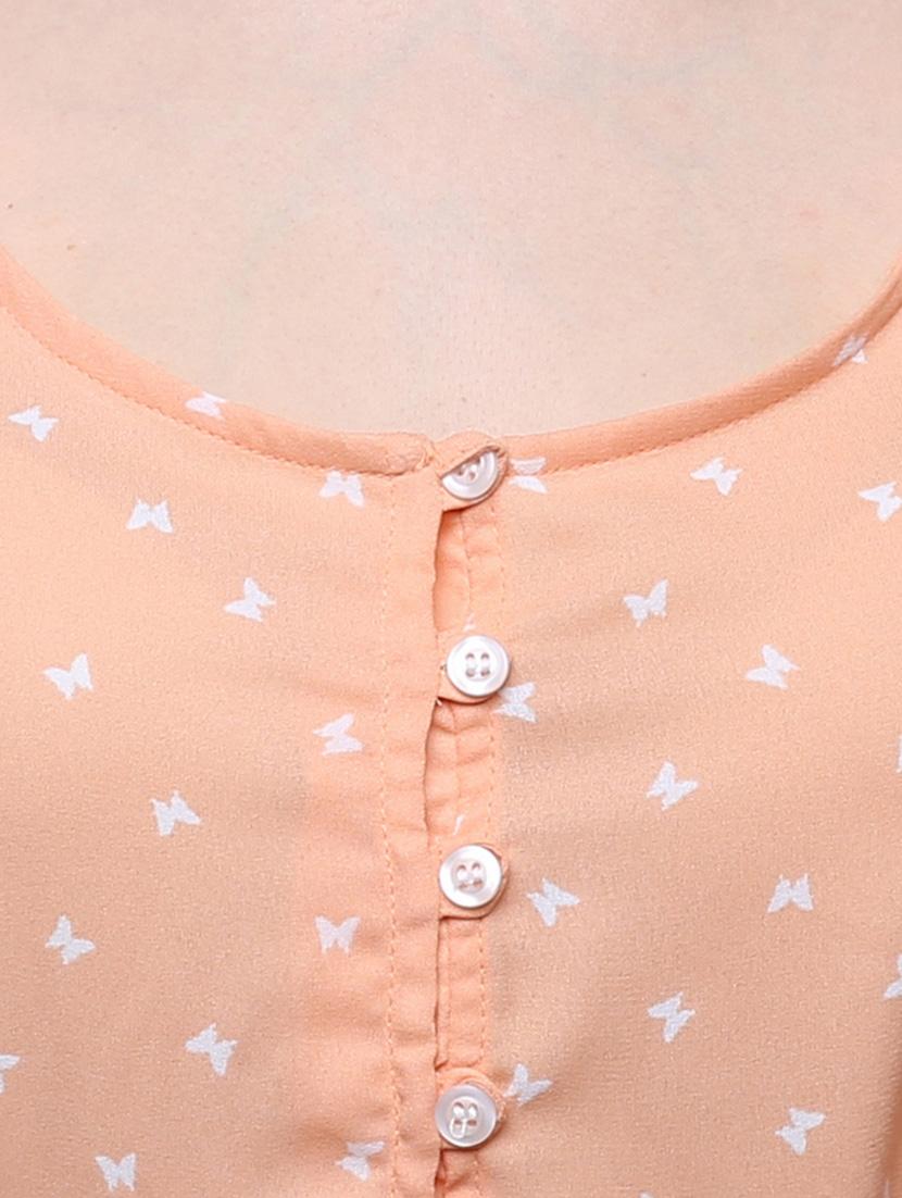 peach polycrepe top - 12253702 - Zoom Image - 4