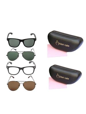 black metal aviator men sunglass - 12259321 - Standard Image - 4