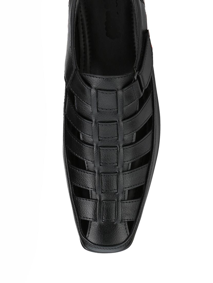 black leather slip on sandal - 12265639 - Zoom Image - 4