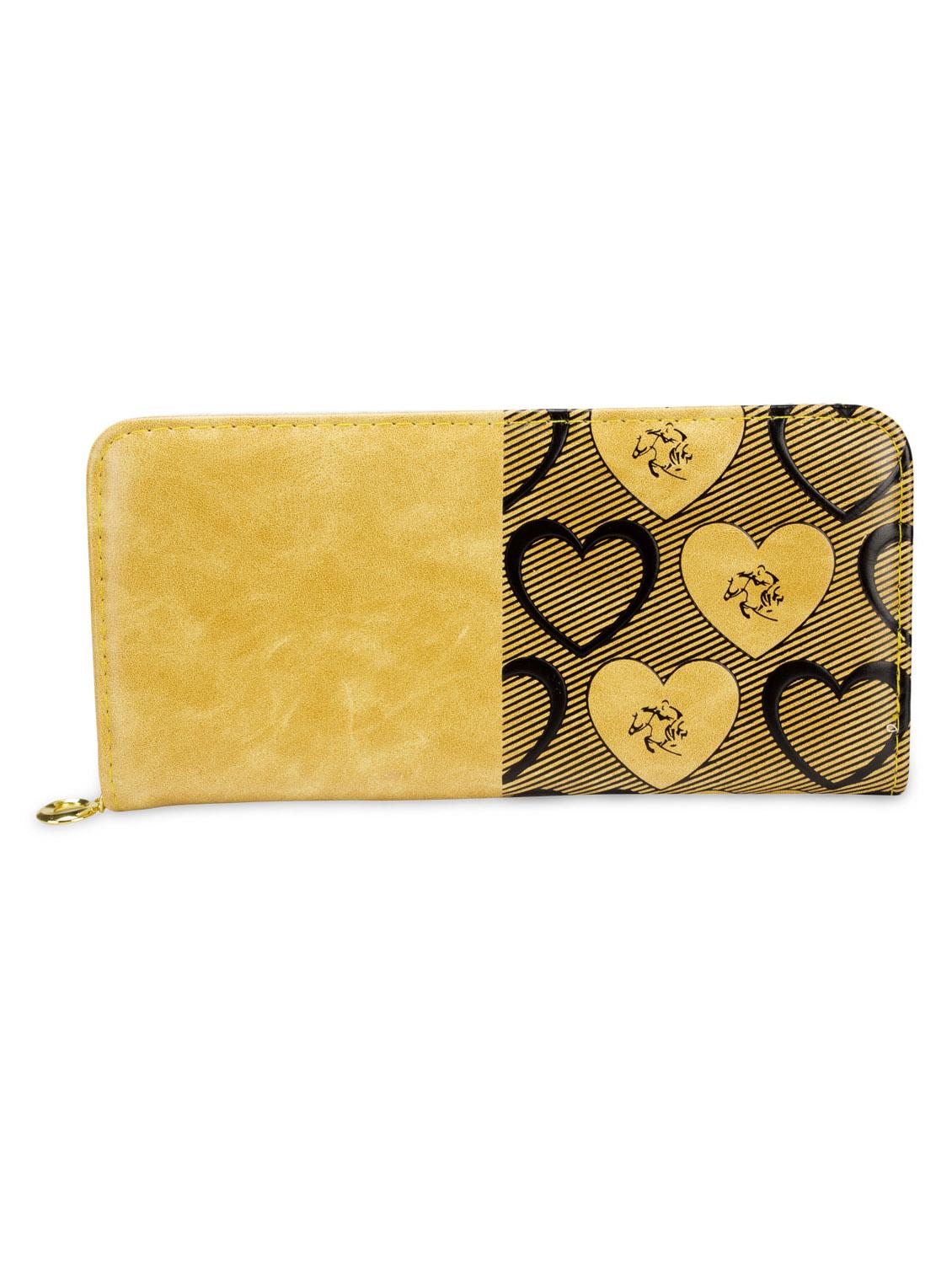Yellow Leatherette Printed Clutch - By