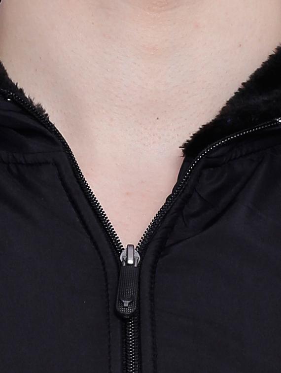 black cotton bomber jacket - 12268749 - Zoom Image - 4