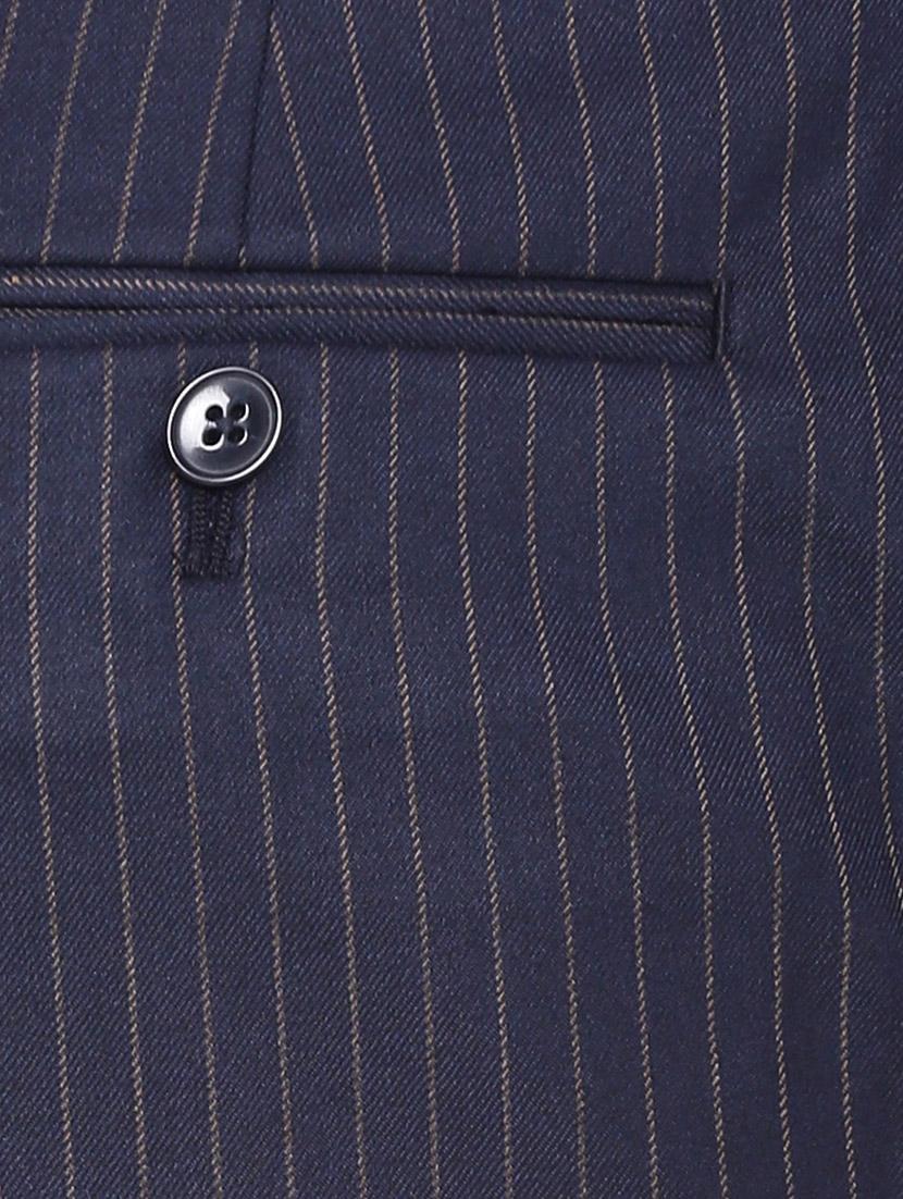 navy blue polyester flat front trousers formal - 12269076 - Zoom Image - 4