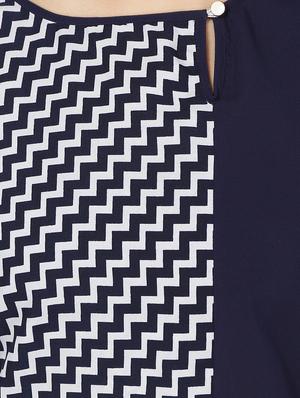 chevron key hole front dress - 12276765 - Standard Image - 4
