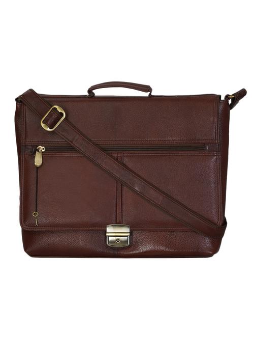 brown leatherette laptop bag - 12297162 - Very Small Image - 1