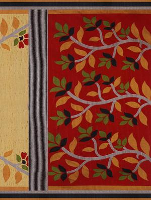 Gold Bhagalpuri Silk Printed saree with blouse - 12298606 - Standard Image - 4