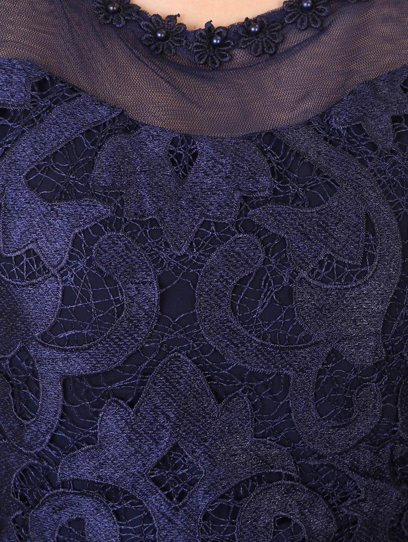 navy blue georgette maxi dress - 12307197 - Zoom Image - 4