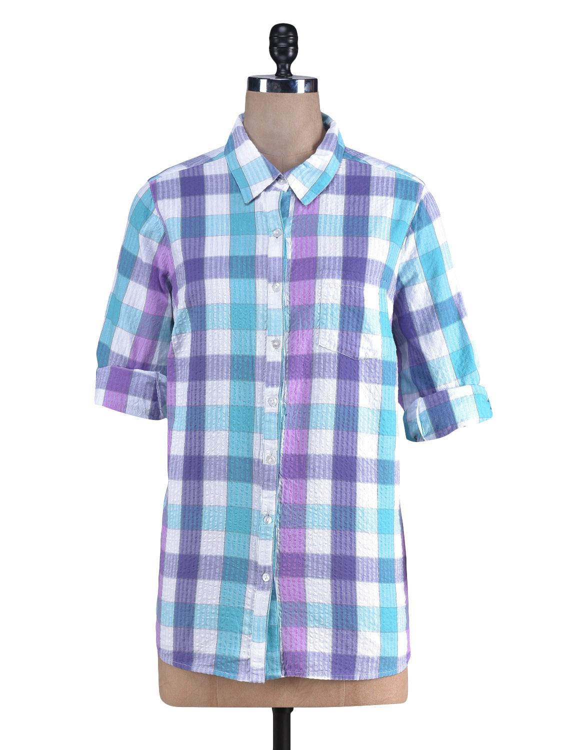 Multicolor Yarn Dyed Checks Printed Cotton Shirt - By