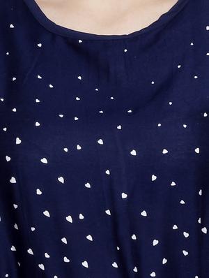 navy blue printed rayon jumpsuit - 12324486 - Standard Image - 4