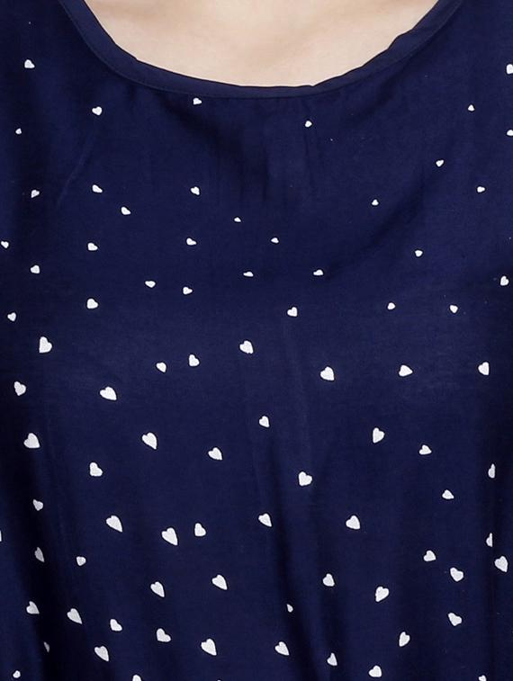 navy blue printed rayon jumpsuit - 12324486 - Zoom Image - 4