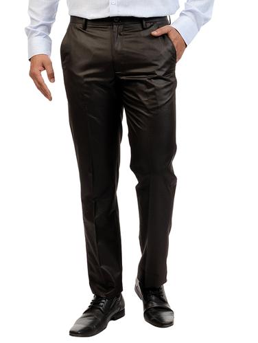brown viscose flat front formal trouser - 12336964 - Very Small Image - 1