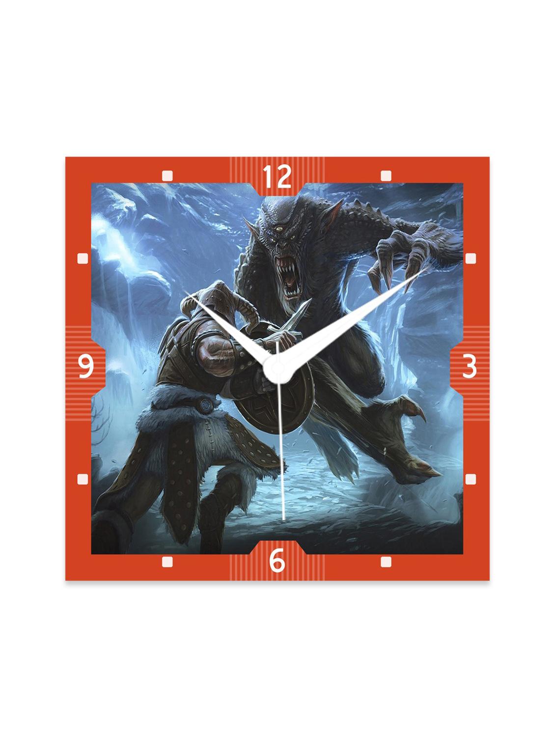 Multicolour Engineered Wood The Skyrim Wall Clock - By