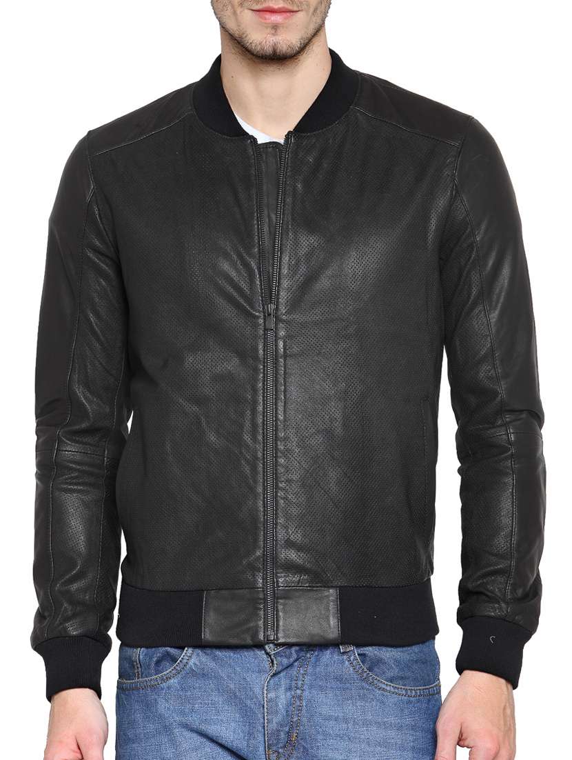 brown leather biker jacket available at Limeroad for Rs.7799