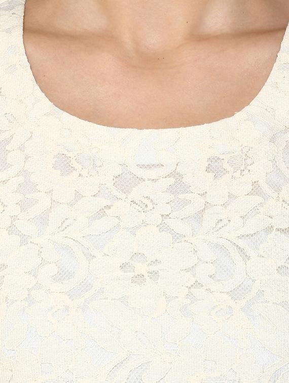 solid white lace shift dress - 12392071 - Zoom Image - 4