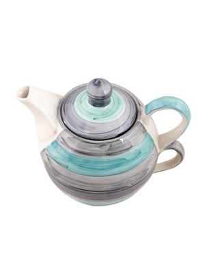 VarEesha Twirling Green Hand crafted By Rural Artisans Ceramic Cup with Kettle Set of 2 - 12399431 - Standard Image - 4