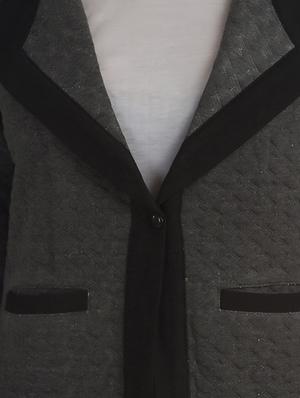 solid grey quilted blazer - 12405993 - Standard Image - 4