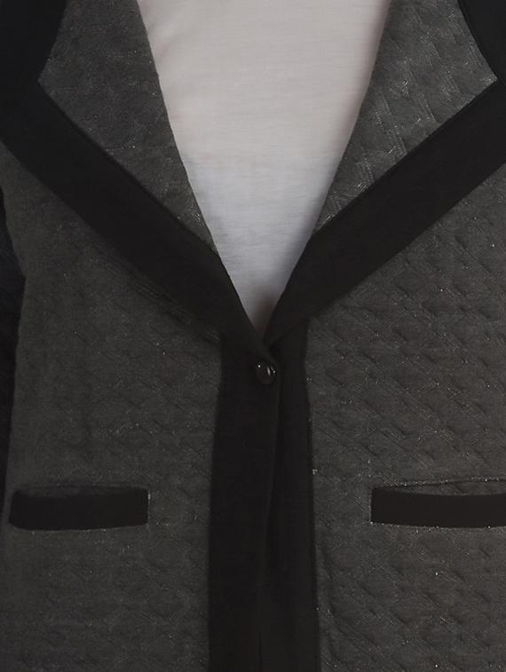 solid grey quilted blazer - 12405993 - Zoom Image - 4