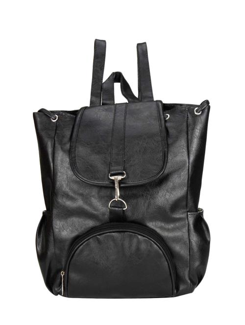 black synthetic leather backpack - 12406124 - Very Small Image - 1