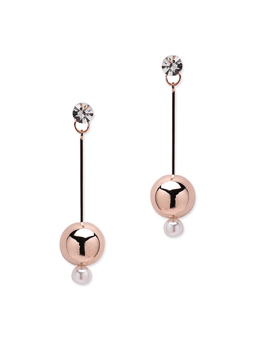 Rose Gold Metal Drop Earring - By