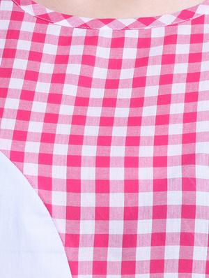 white checkered chiffon regular top - 12429251 - Standard Image - 4