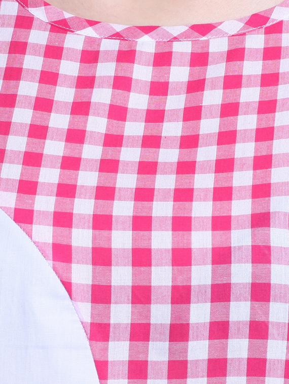 white checkered chiffon regular top - 12429251 - Zoom Image - 4