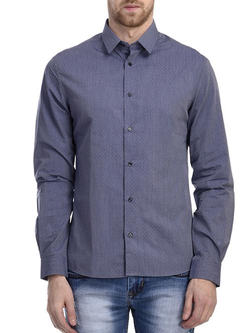 blue cotton casual shirt - 12432246 - Standard Image - 1