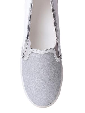 silver faux leather plimsoll - 12435700 - Standard Image - 4