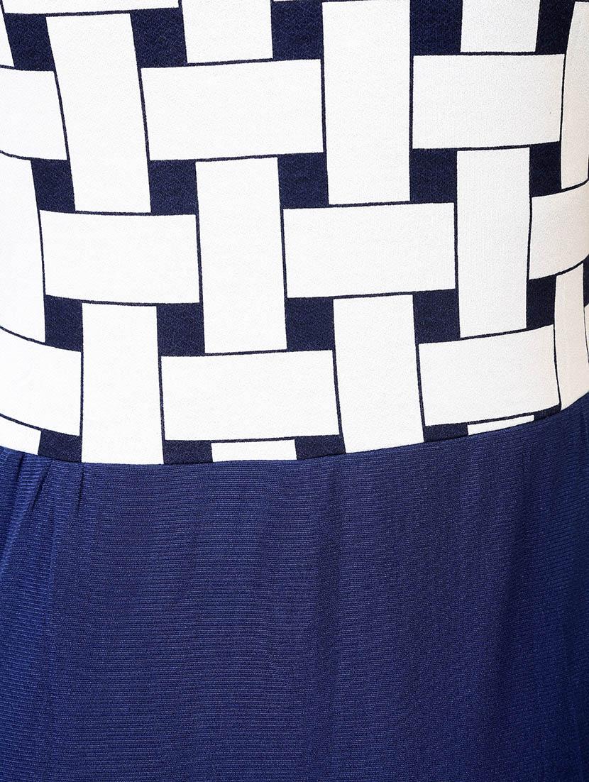 blue printed cotton maxi dress - 12437123 - Zoom Image - 4