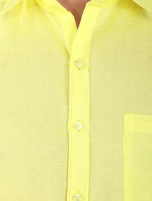 yellow cotton formal shirt - 12444705 - Standard Image - 4