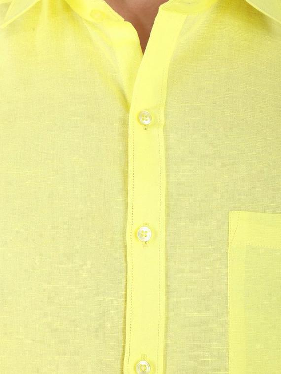 yellow cotton formal shirt - 12444705 - Zoom Image - 4