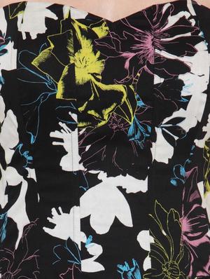 Black floral print viscose strapless top - 12449680 - Standard Image - 4