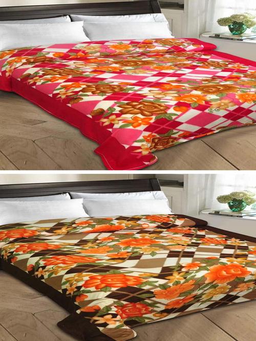 set of 2 printed single bed fleece blankets - 12451165 - Standard Image - 1