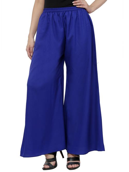 blue crepe palazzos - 12453205 - Standard Image - 1