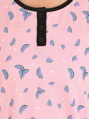pink printed cotton pyjama set - 12457286 - Standard Image - 4
