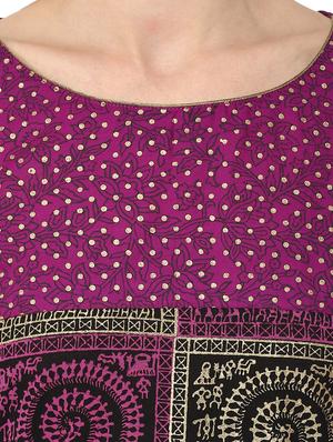 purple cotton long kurta - 12462633 - Standard Image - 4