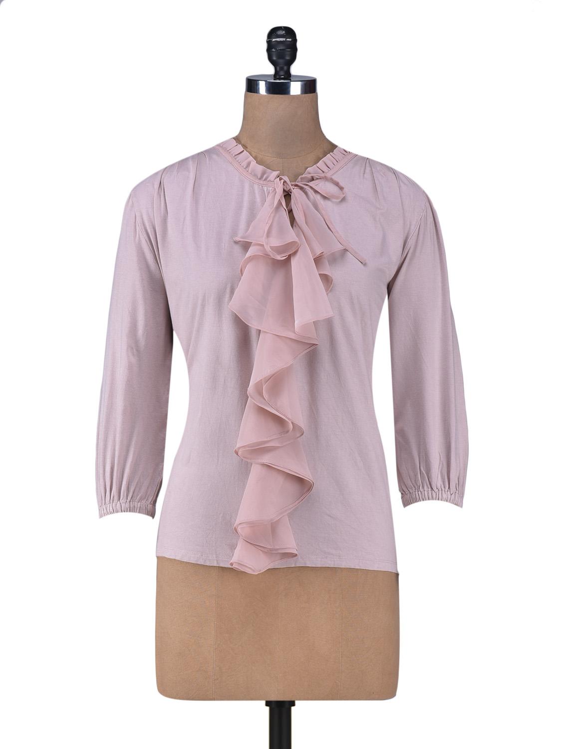 Pink Ruffled Blouse - By
