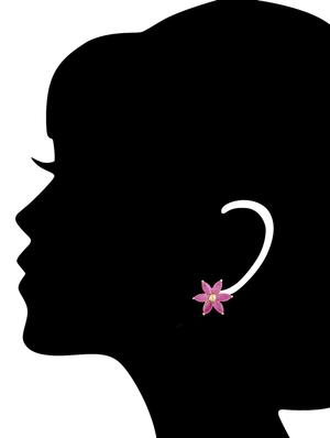 pink gold plated studs earring - 12469214 - Standard Image - 4